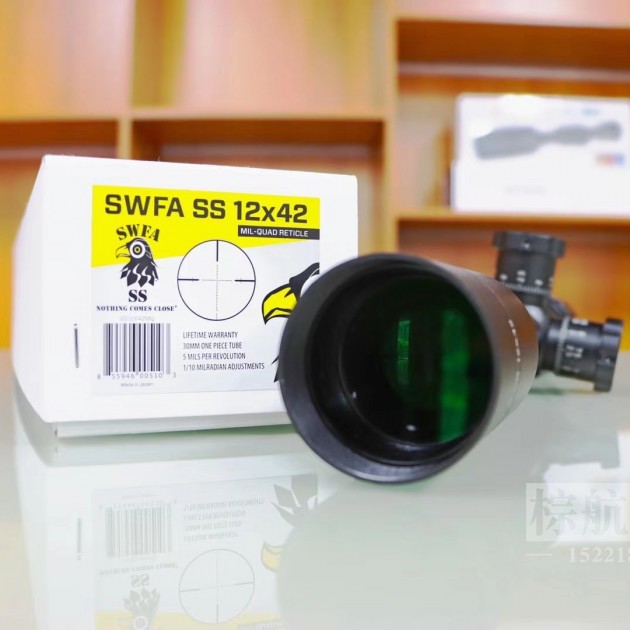 原装进口SWFA SS 10x42 12x42后调焦定倍瞄准镜，日本制造，全镜身采用阳极氧化磨砂工艺，0.1Mrad，最近调焦10码产品图3