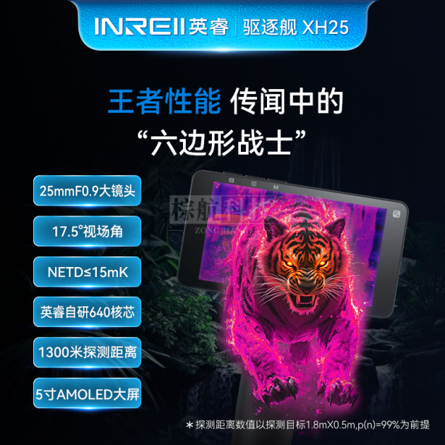 英睿XH25热成像仪640x512分辨率1300米探测IP67防水50Hz帧率长续航产品图4