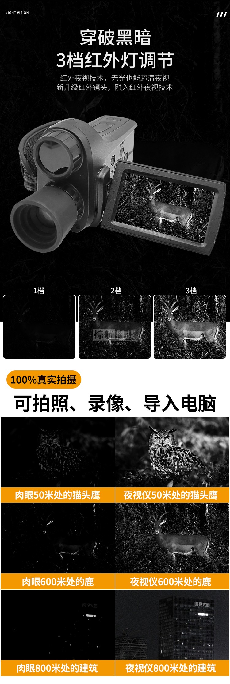 高迪NDV2186夜视仪 3档红外灯.jpg